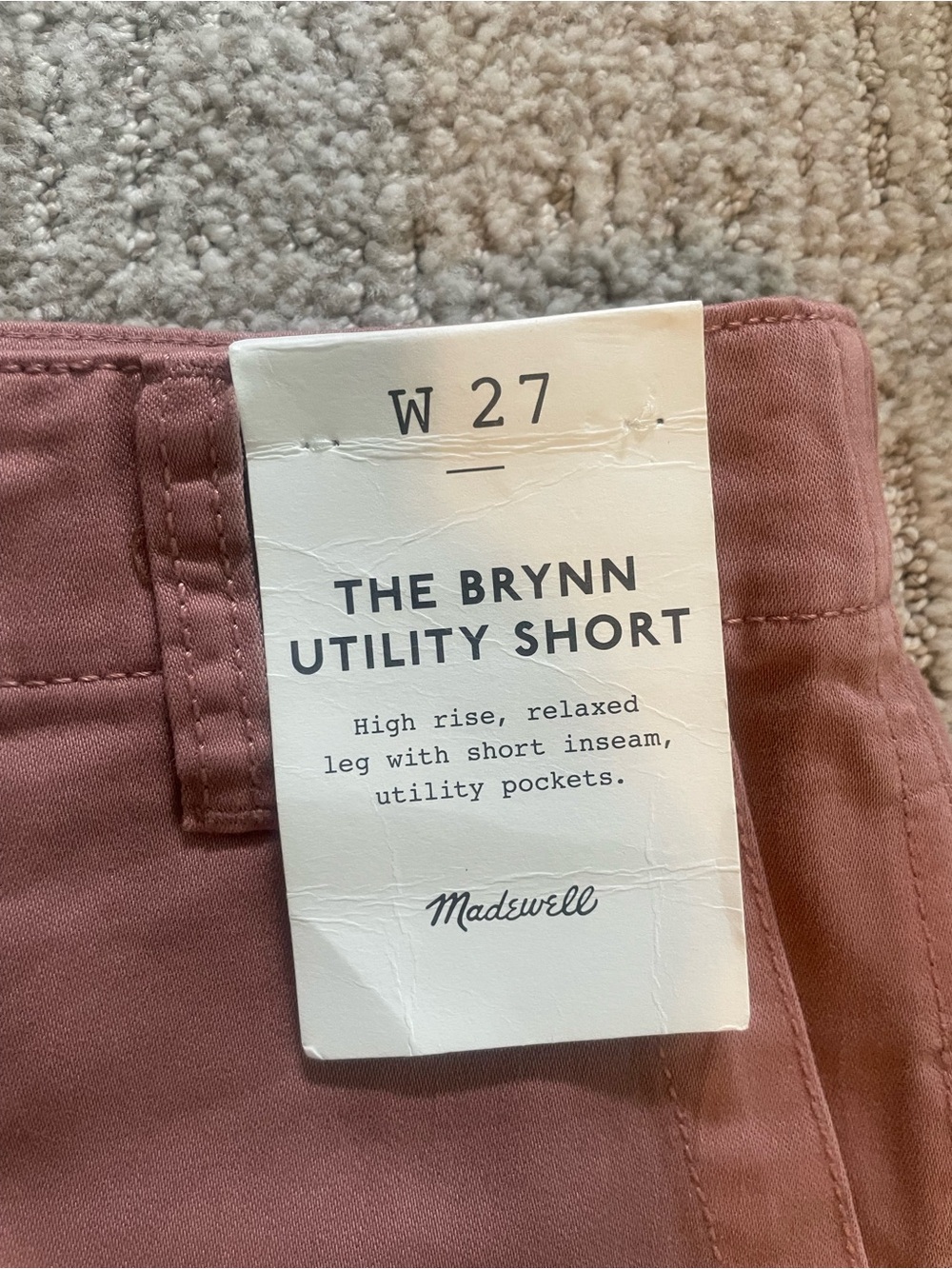 NWT! Madewell Brynn utility short